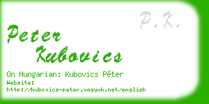 peter kubovics business card